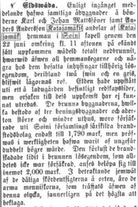Utdrag ur Vasabladet 27.7.1881 (digiarkisto.fi).